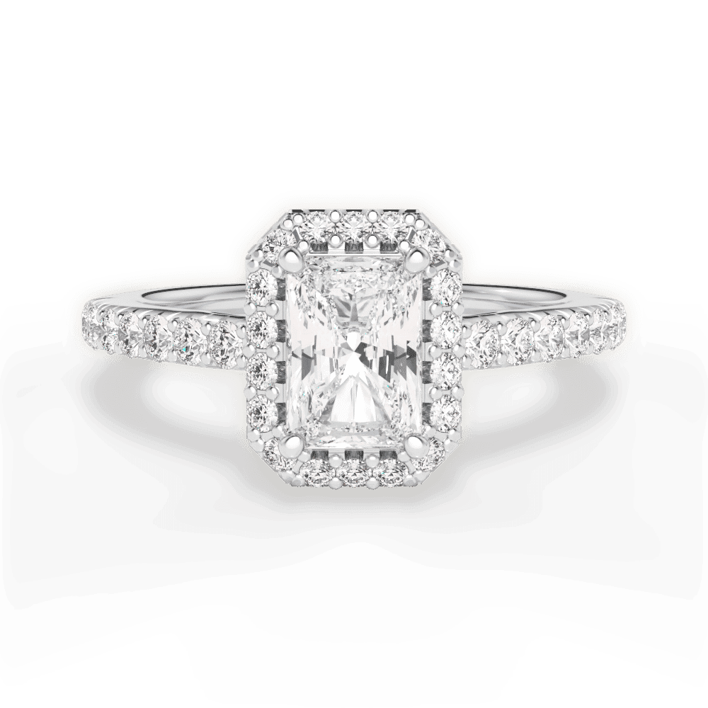14kt White Gold/18kt White Gold/Platinum/radiant/top