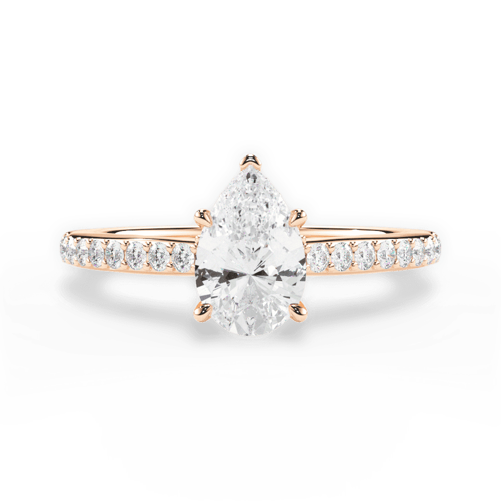 14kt Rose Gold/18kt Rose Gold/pear/top