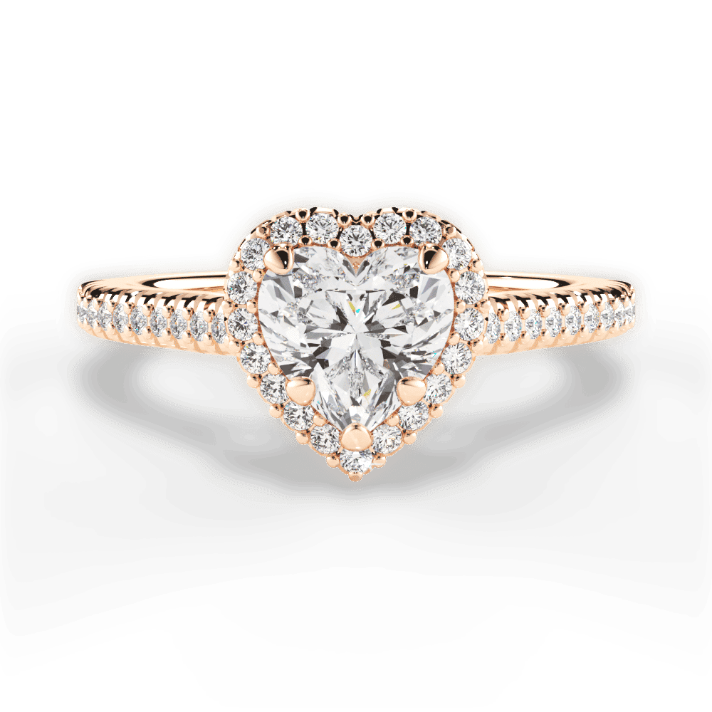 14kt Rose Gold/18kt Rose Gold/heart/top