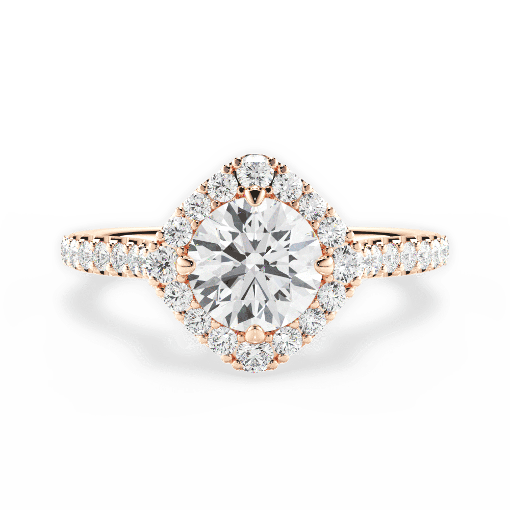 14kt Rose Gold/18kt Rose Gold/round/top