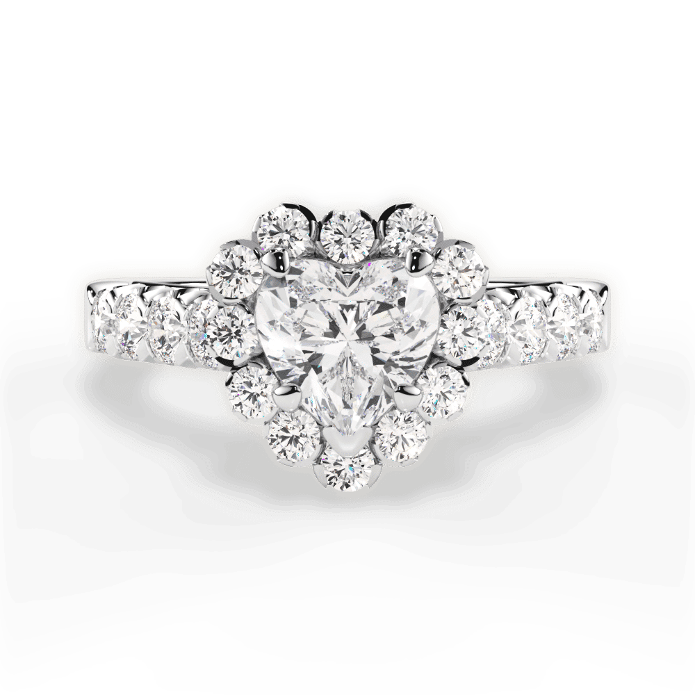 14kt White Gold/18kt White Gold/Platinum/heart/top