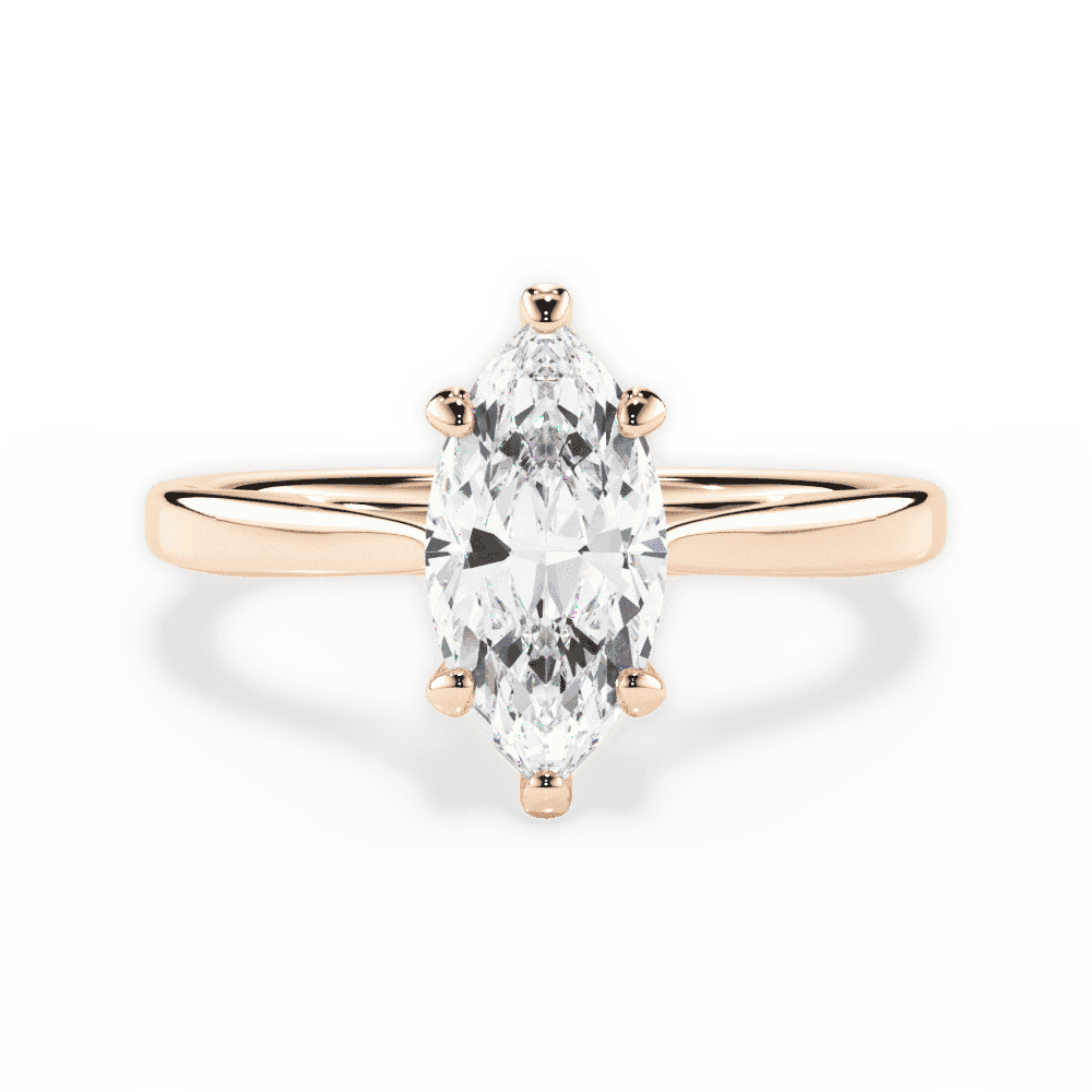 14kt Rose Gold/18kt Rose Gold/marquise/top