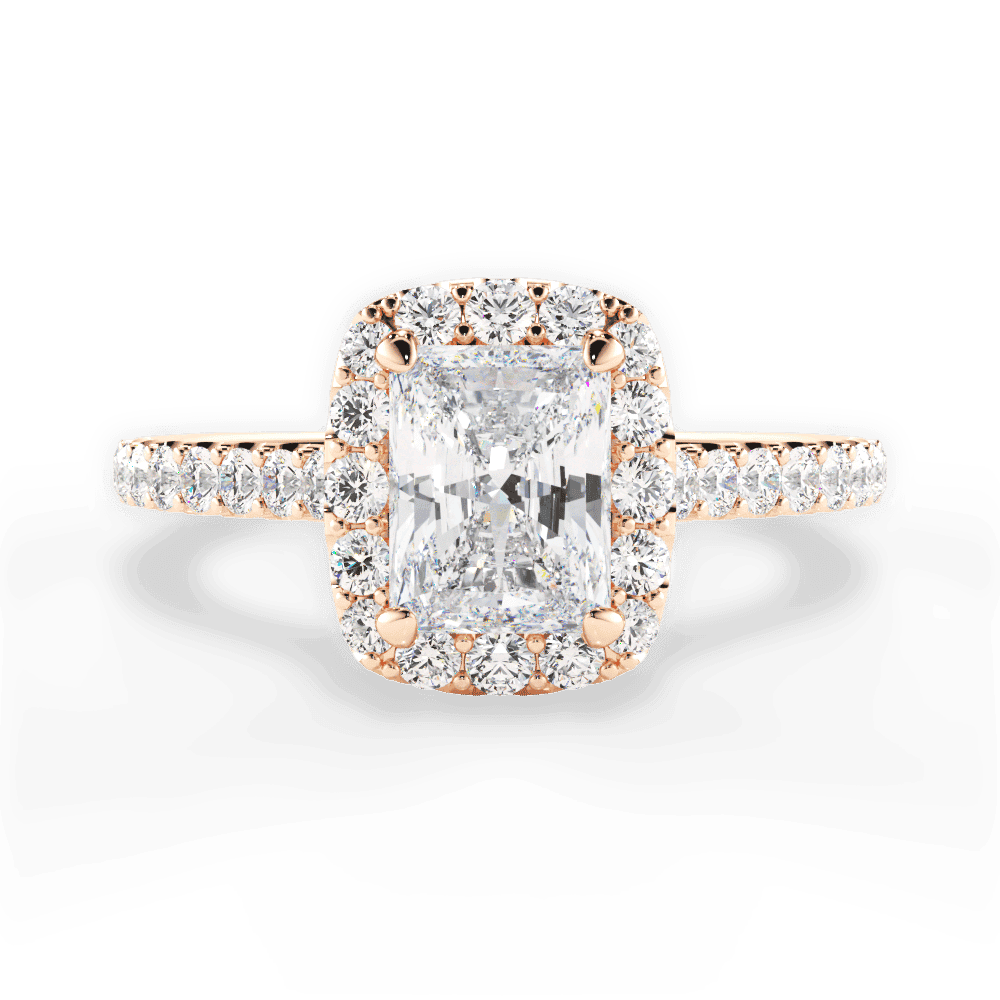 14kt Rose Gold/18kt Rose Gold/radiant/top