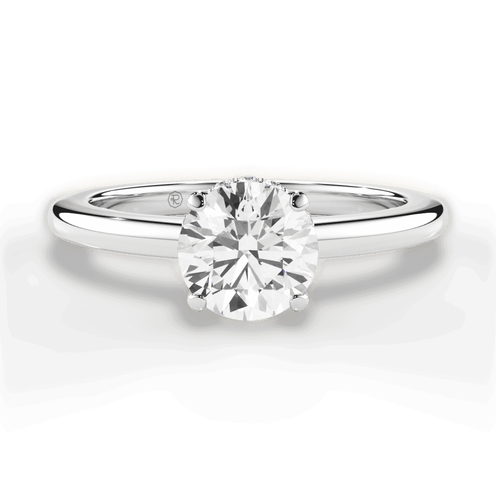 14kt White Gold/18kt White Gold/Platinum/round/top