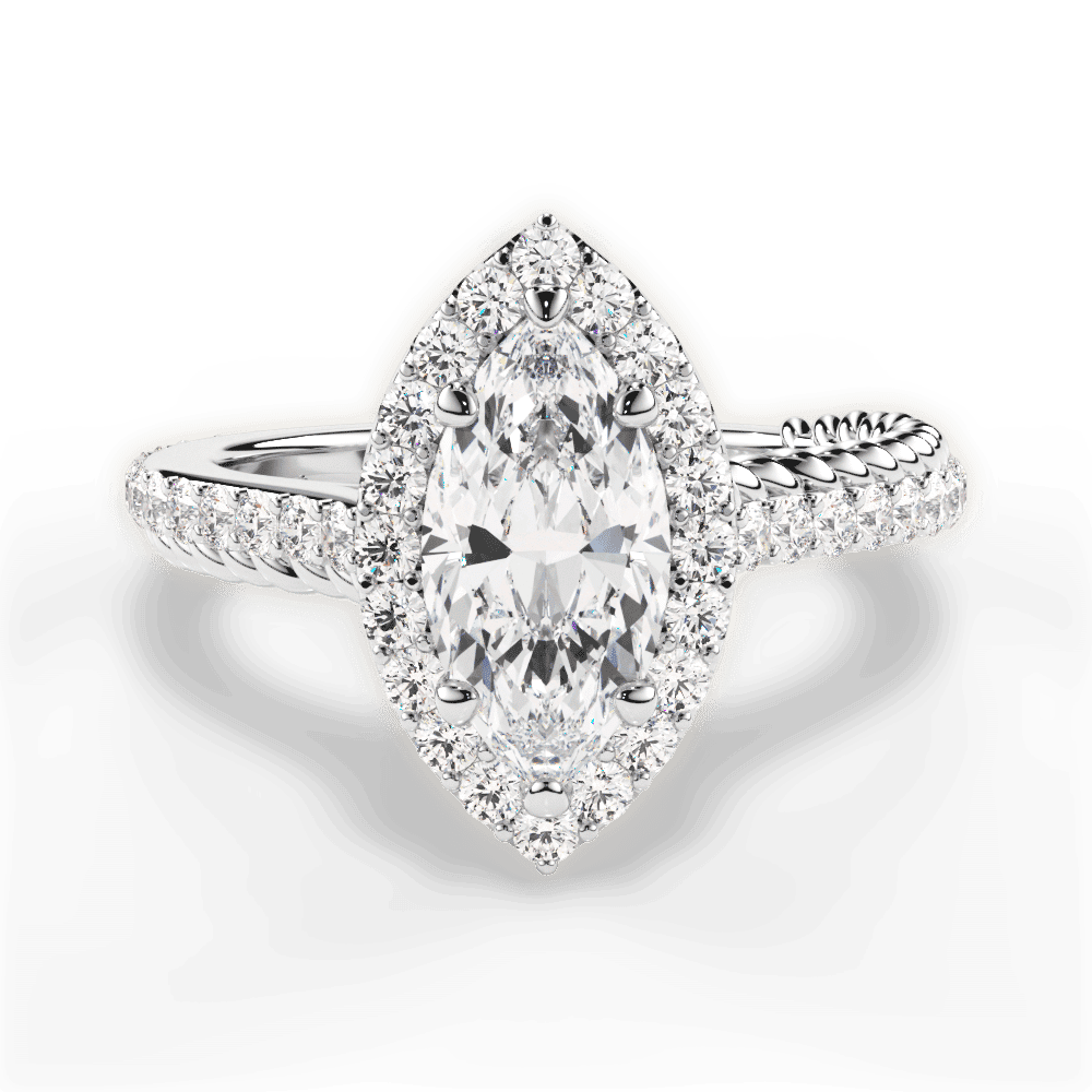 14kt White Gold/18kt White Gold/Platinum/marquise/top