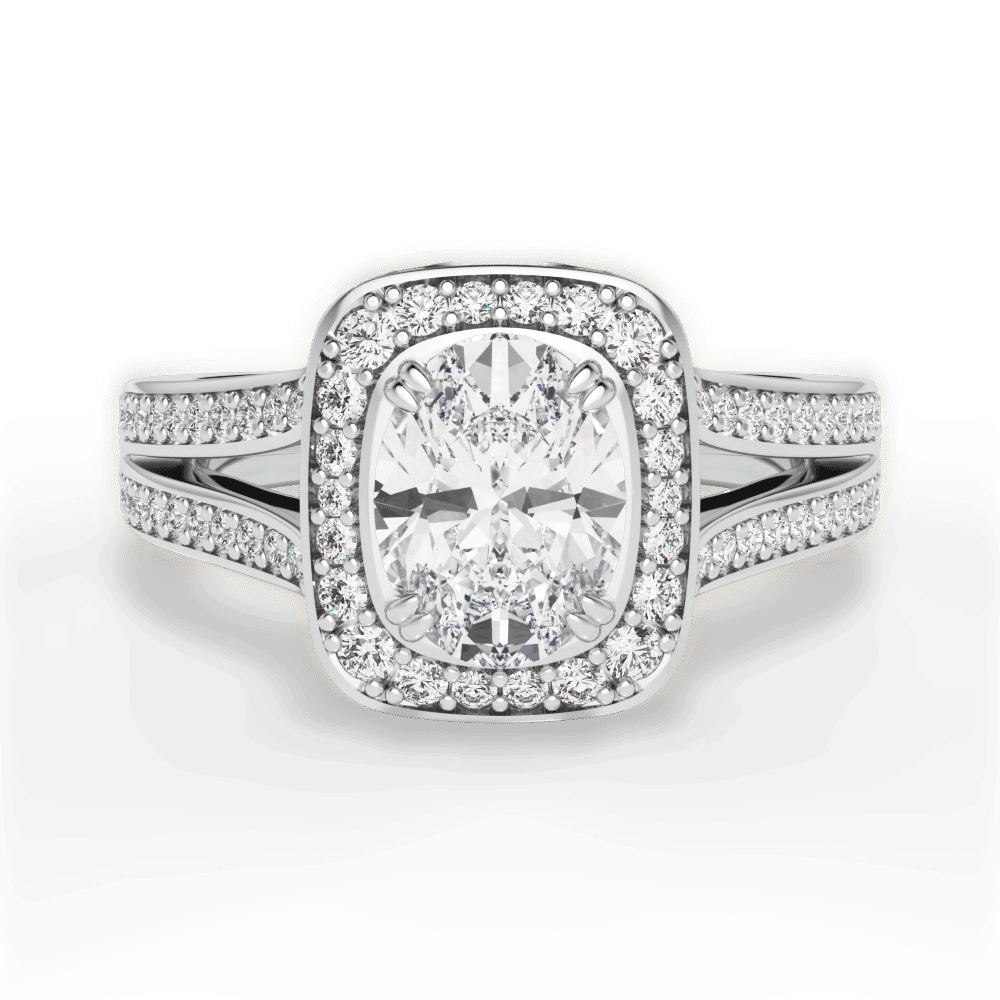 14kt White Gold/18kt White Gold/Platinum/oval/top