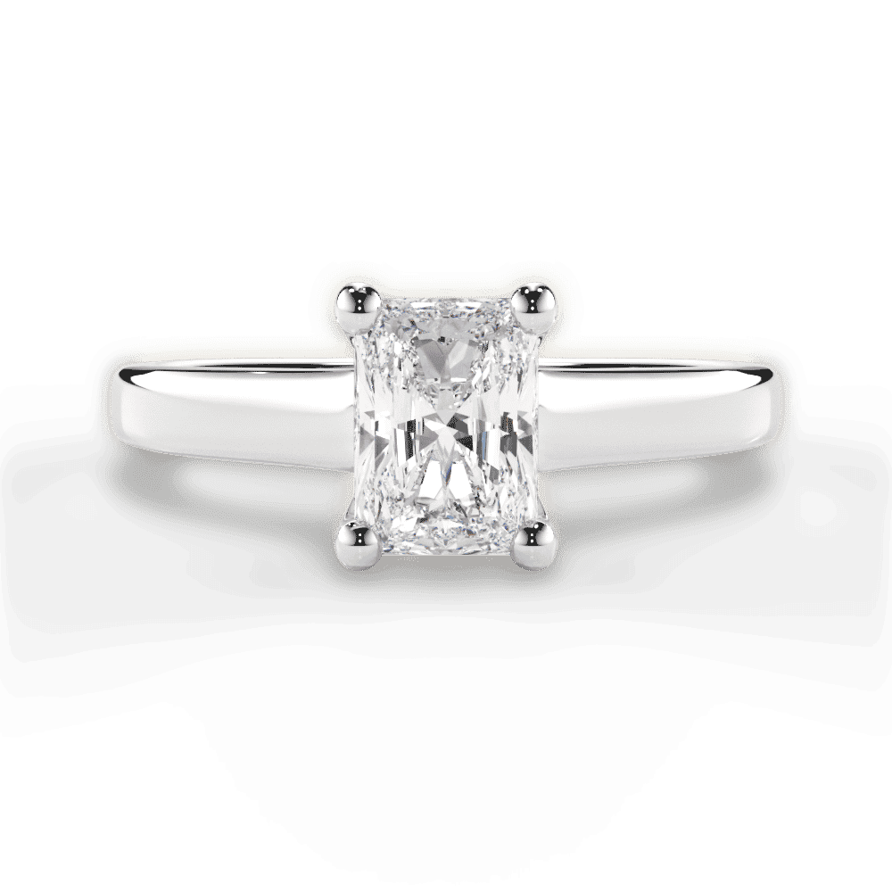 14kt White Gold/18kt White Gold/Platinum/radiant/top