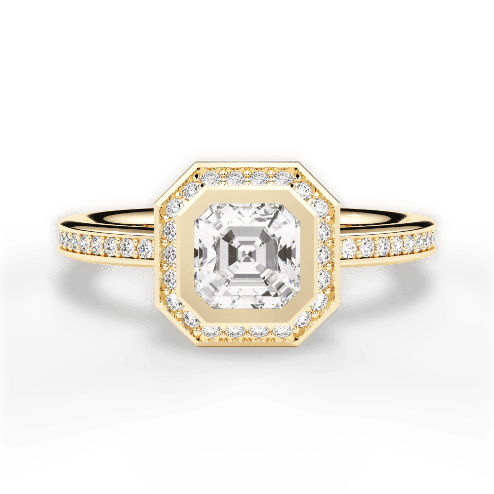 14kt Yellow Gold/18kt Yellow Gold/asscher/top