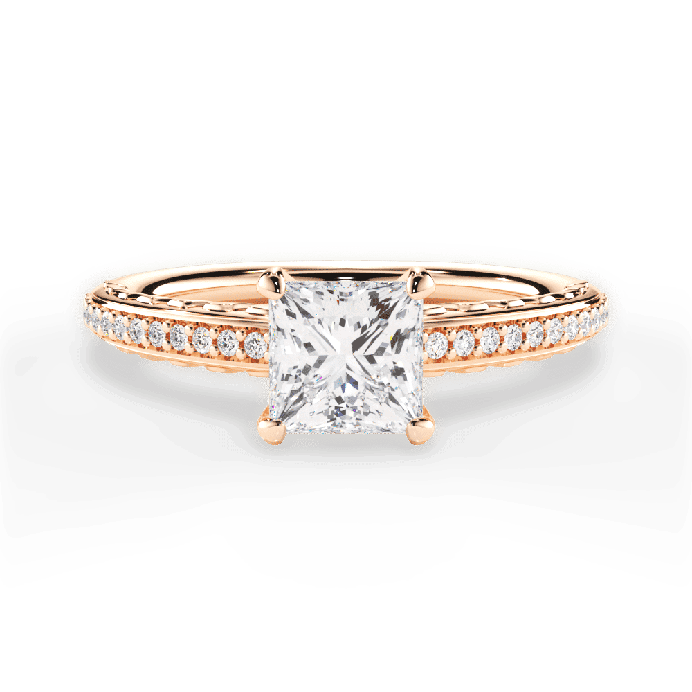 14kt Rose Gold/18kt Rose Gold/princess/top