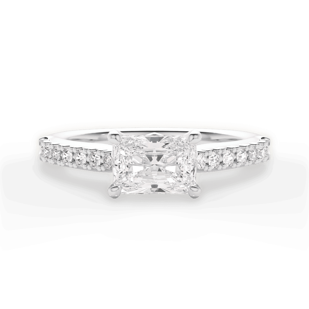 14kt White Gold/18kt White Gold/Platinum/radiant/top