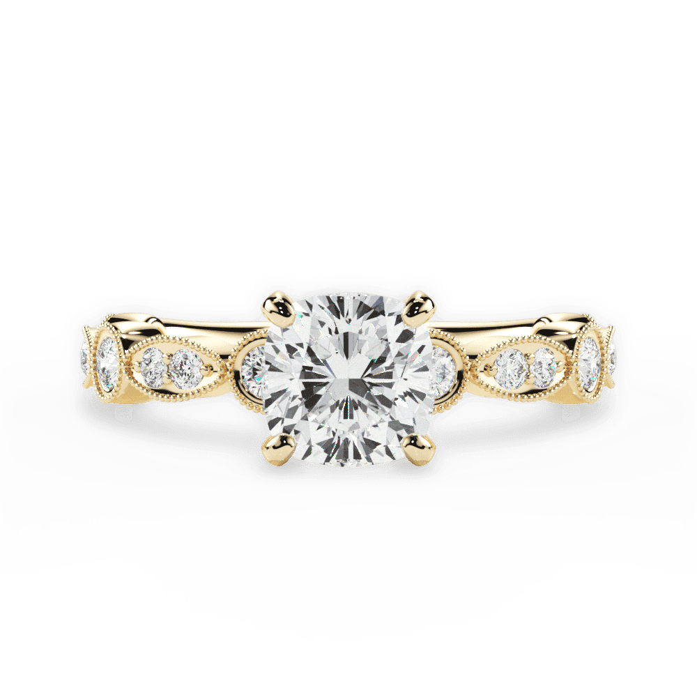14kt Yellow Gold/18kt Yellow Gold/cushion/top