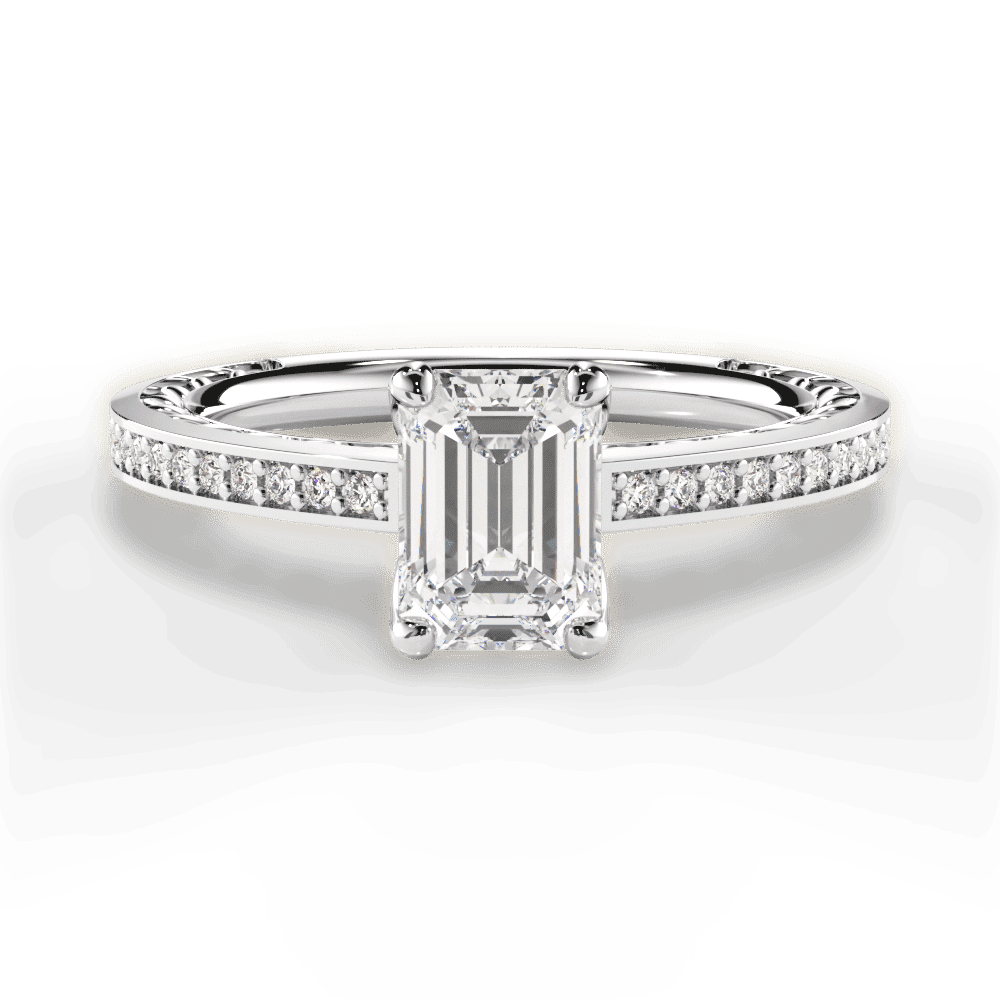 14kt White Gold/18kt White Gold/Platinum/emerald/top