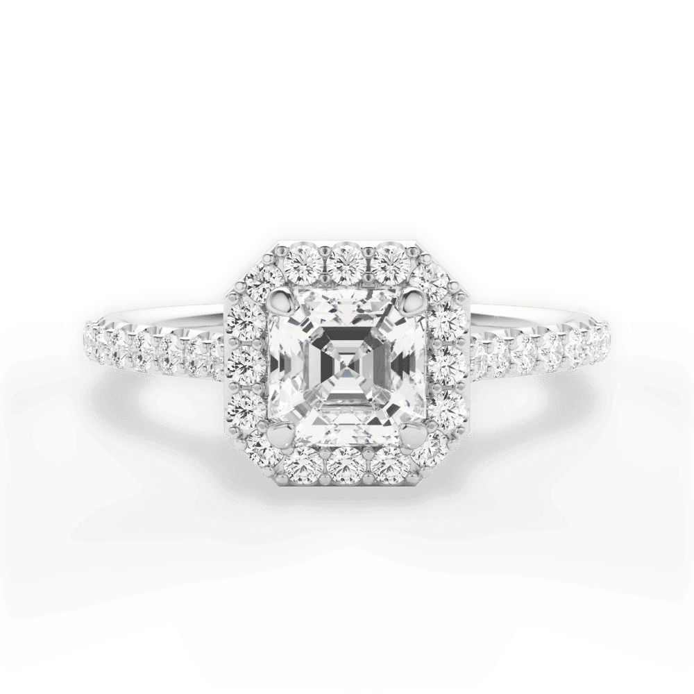 14kt White Gold/18kt White Gold/Platinum/asscher/top