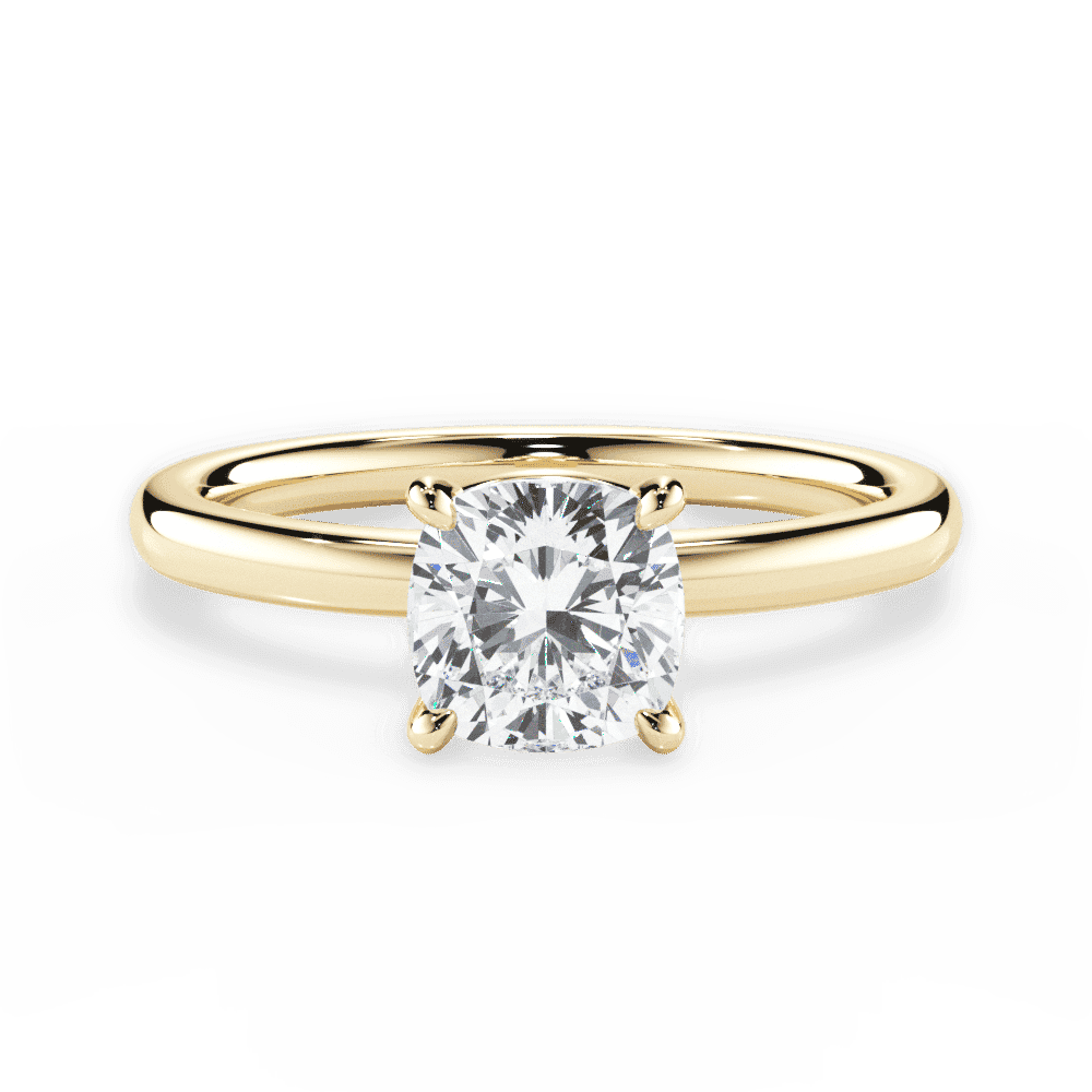 14kt Yellow Gold/18kt Yellow Gold/cushion/top