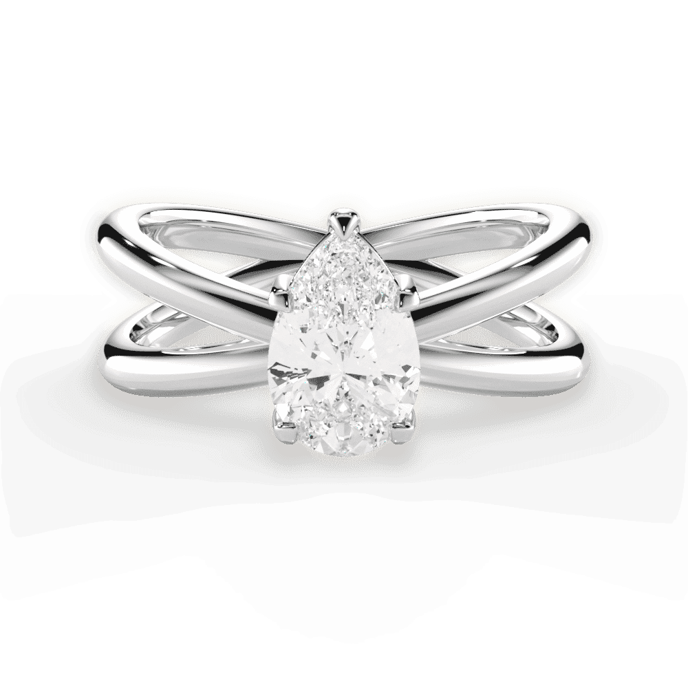 14kt White Gold/18kt White Gold/Platinum/pear/top