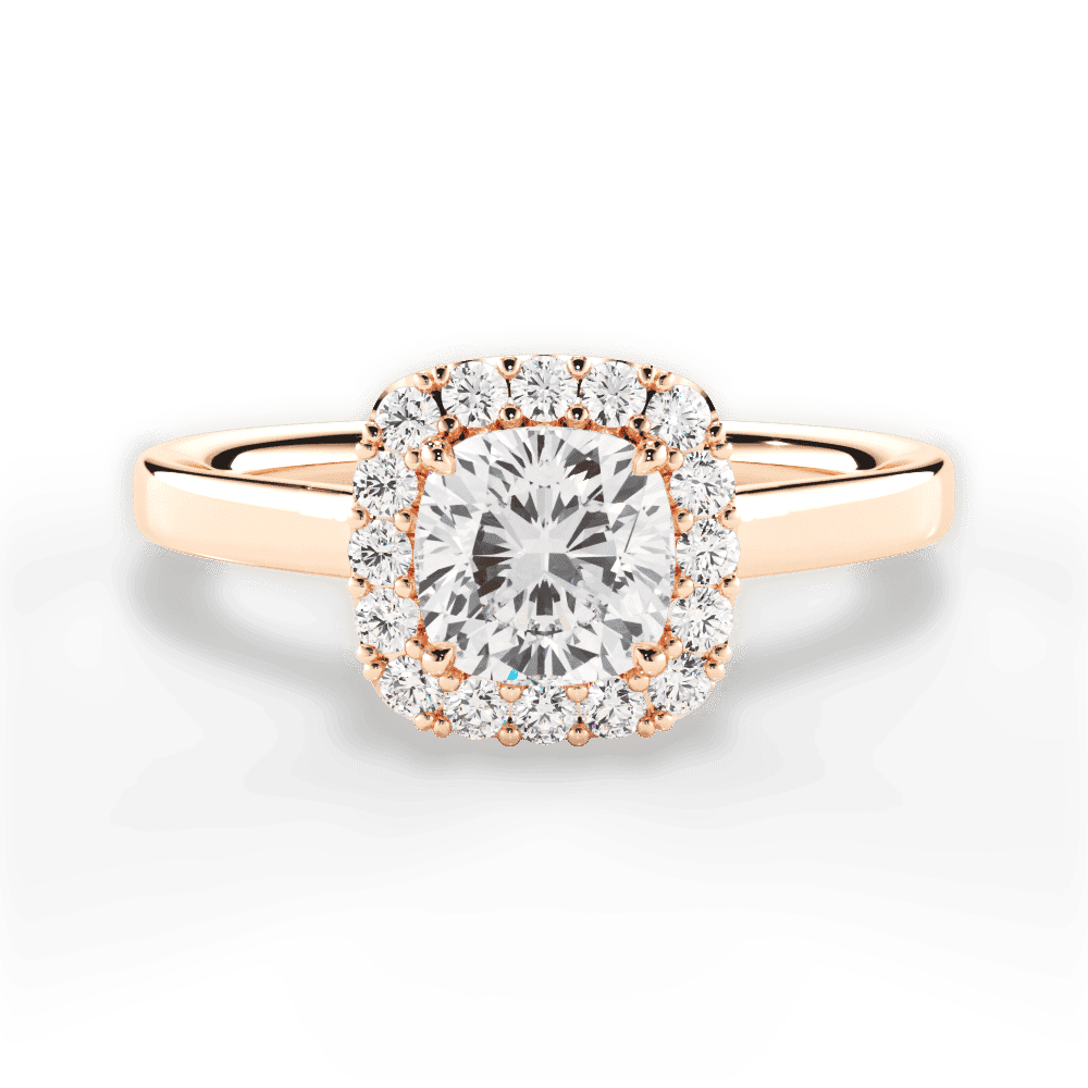 14kt Rose Gold/18kt Rose Gold/cushion/top