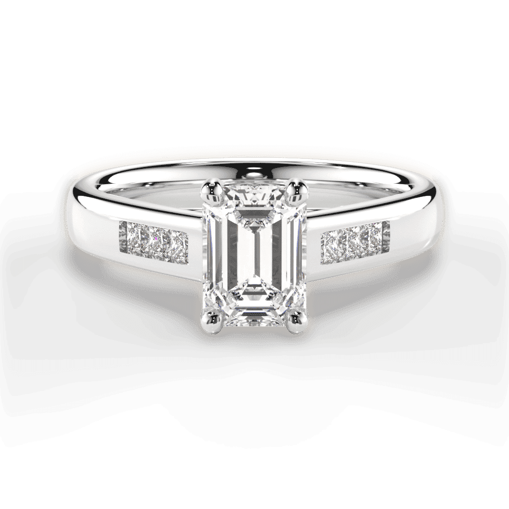 14kt White Gold/18kt White Gold/Platinum/emerald/top