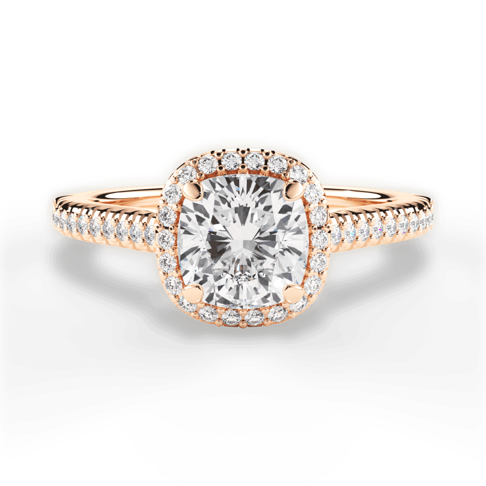 14kt Rose Gold/18kt Rose Gold/cushion/top