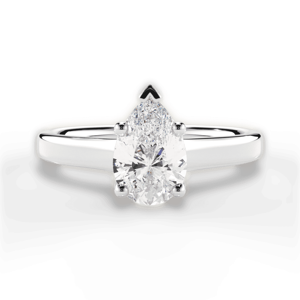 14kt White Gold/18kt White Gold/Platinum/pear/top