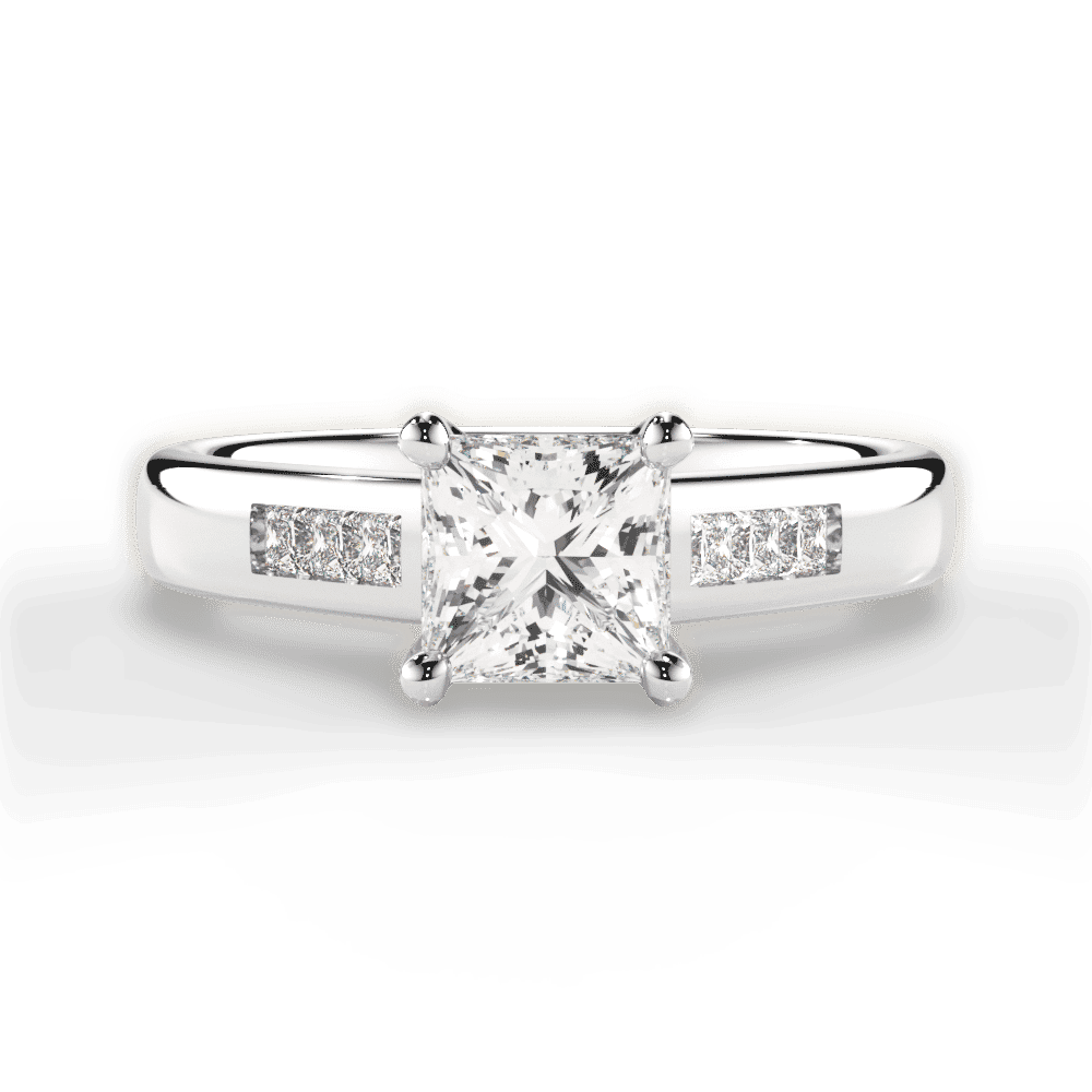 14kt White Gold/18kt White Gold/Platinum/princess/top