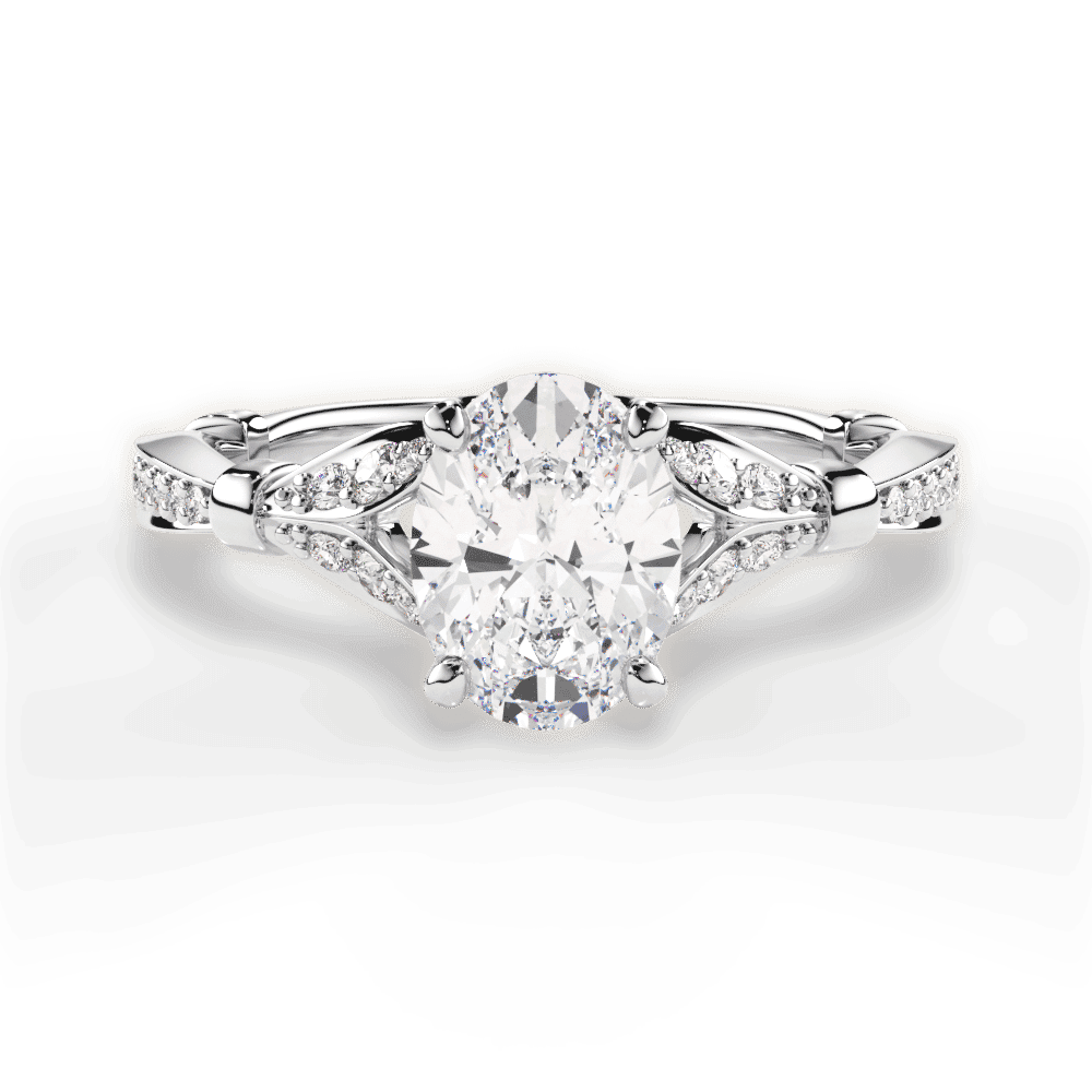 14kt White Gold/18kt White Gold/Platinum/oval/top