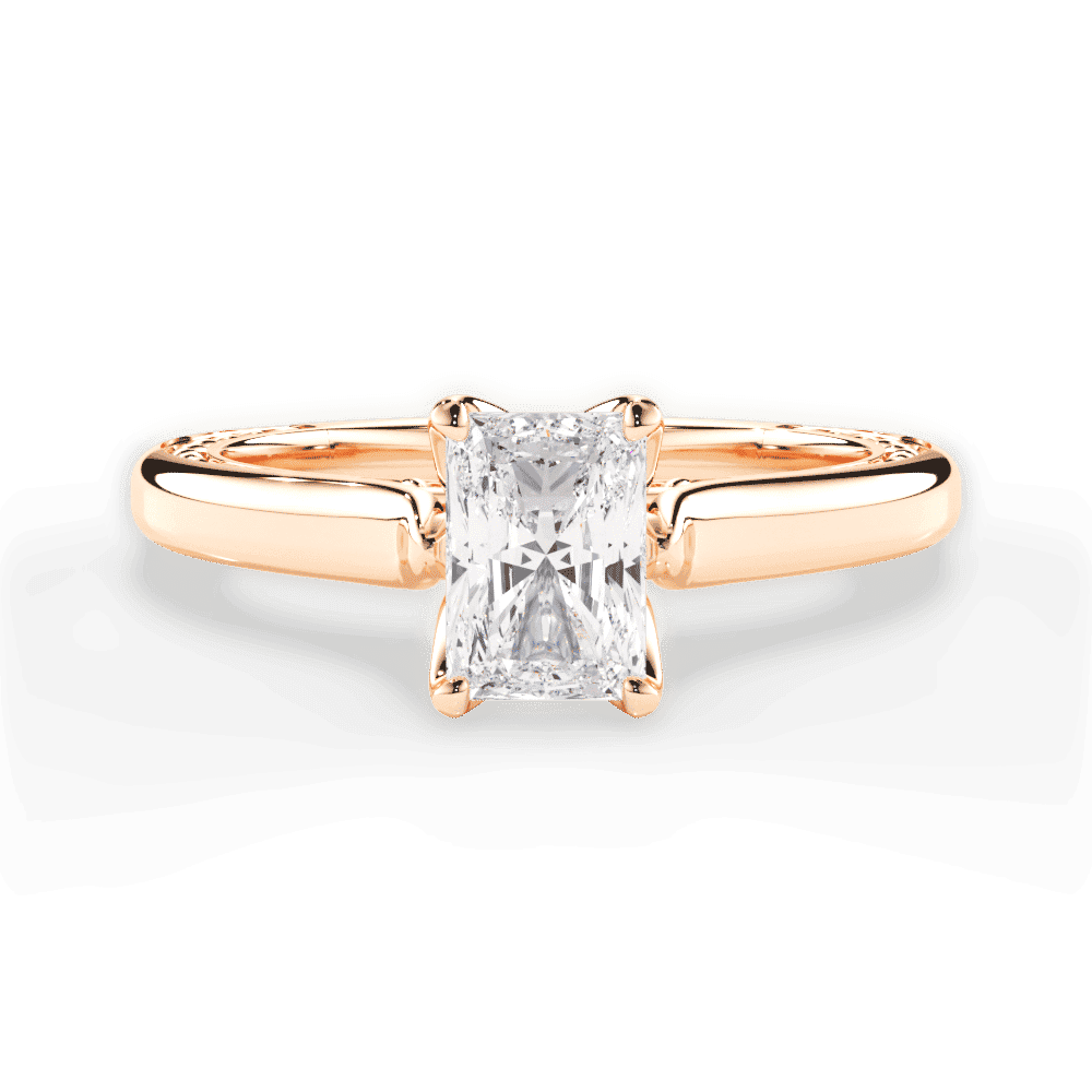 14kt Rose Gold/18kt Rose Gold/radiant/top