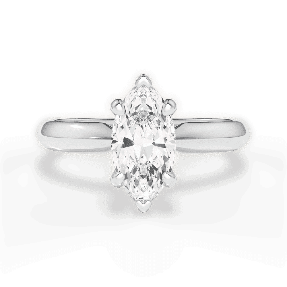 14kt White Gold/18kt White Gold/Platinum/marquise/top
