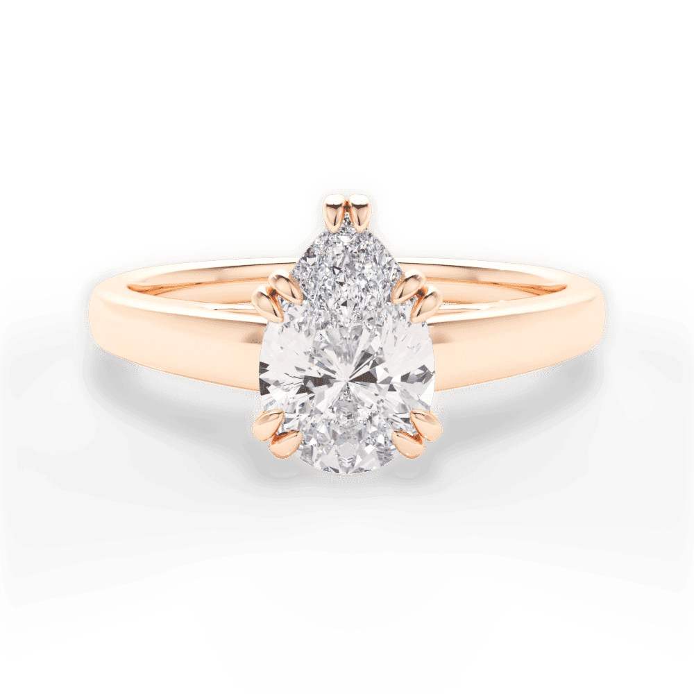 14kt Rose Gold/18kt Rose Gold/pear/top