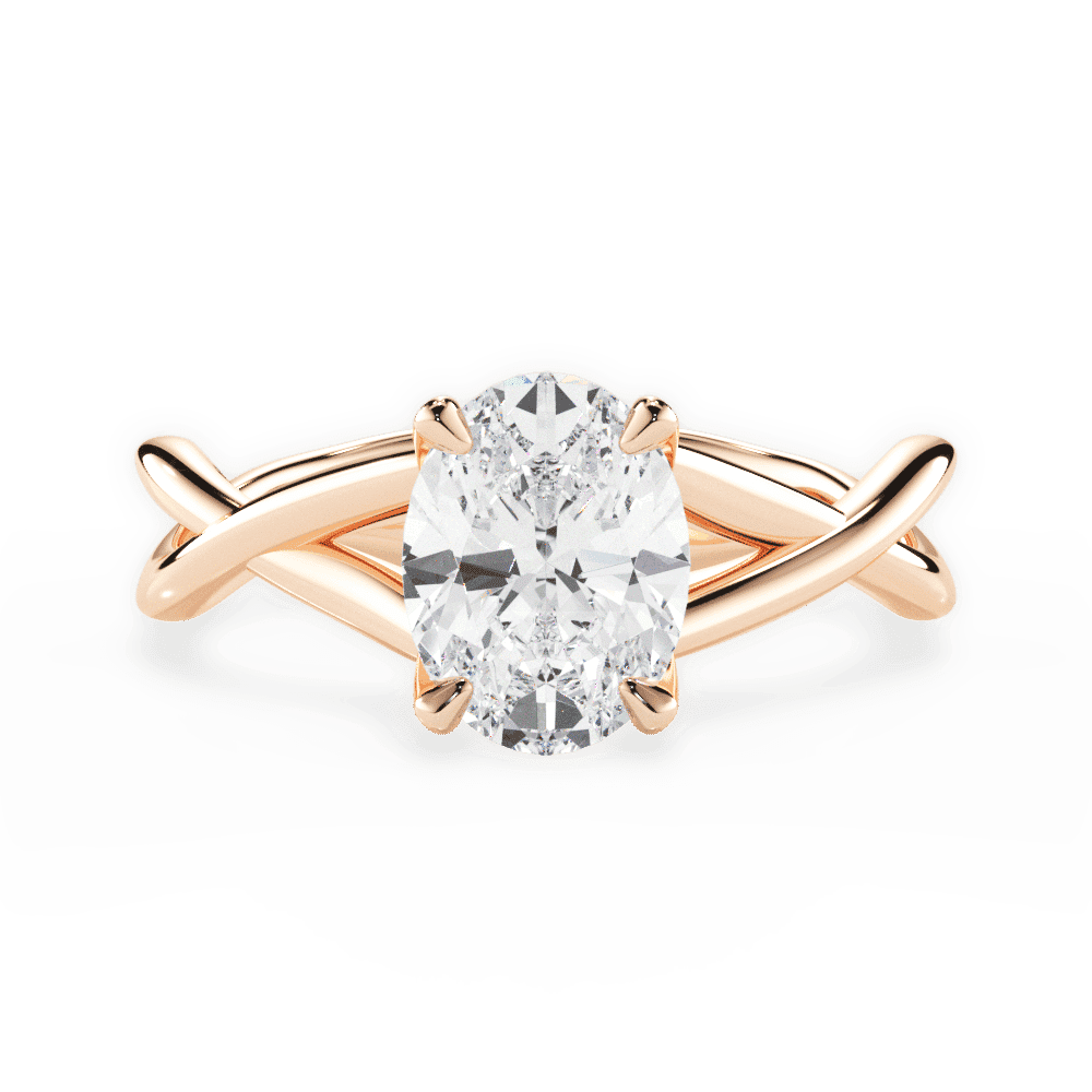 14kt Rose Gold/18kt Rose Gold/oval/top