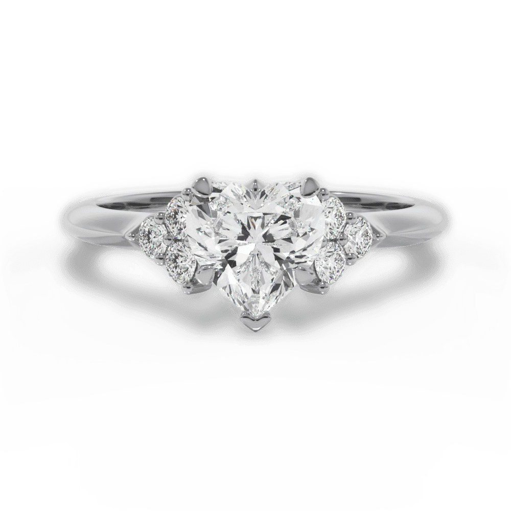 14kt White Gold/18kt White Gold/Platinum/heart/top