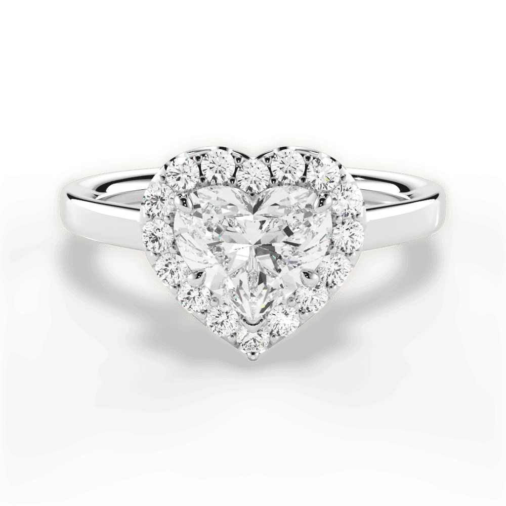14kt White Gold/18kt White Gold/Platinum/heart/top