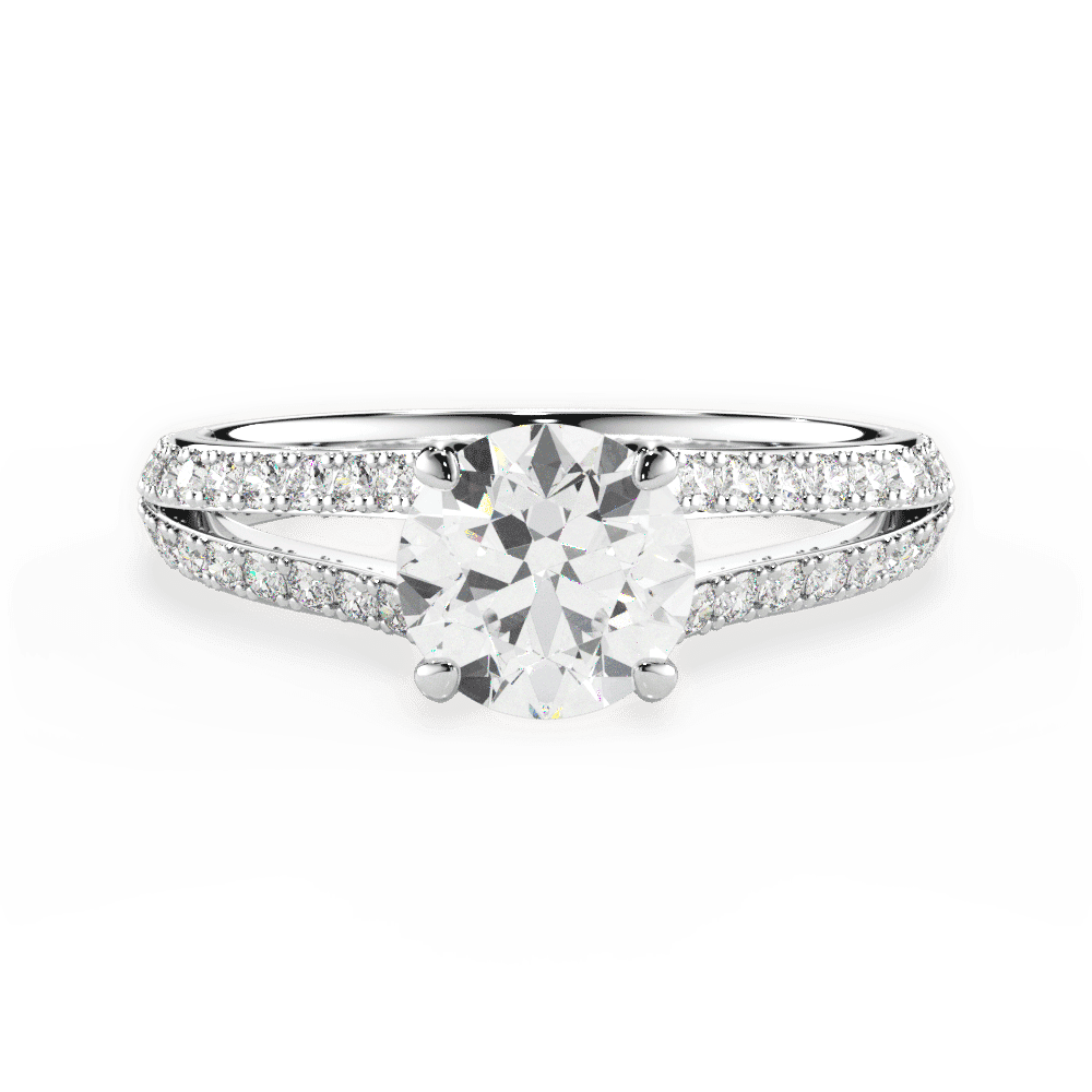 14kt White Gold/18kt White Gold/Platinum/round/top