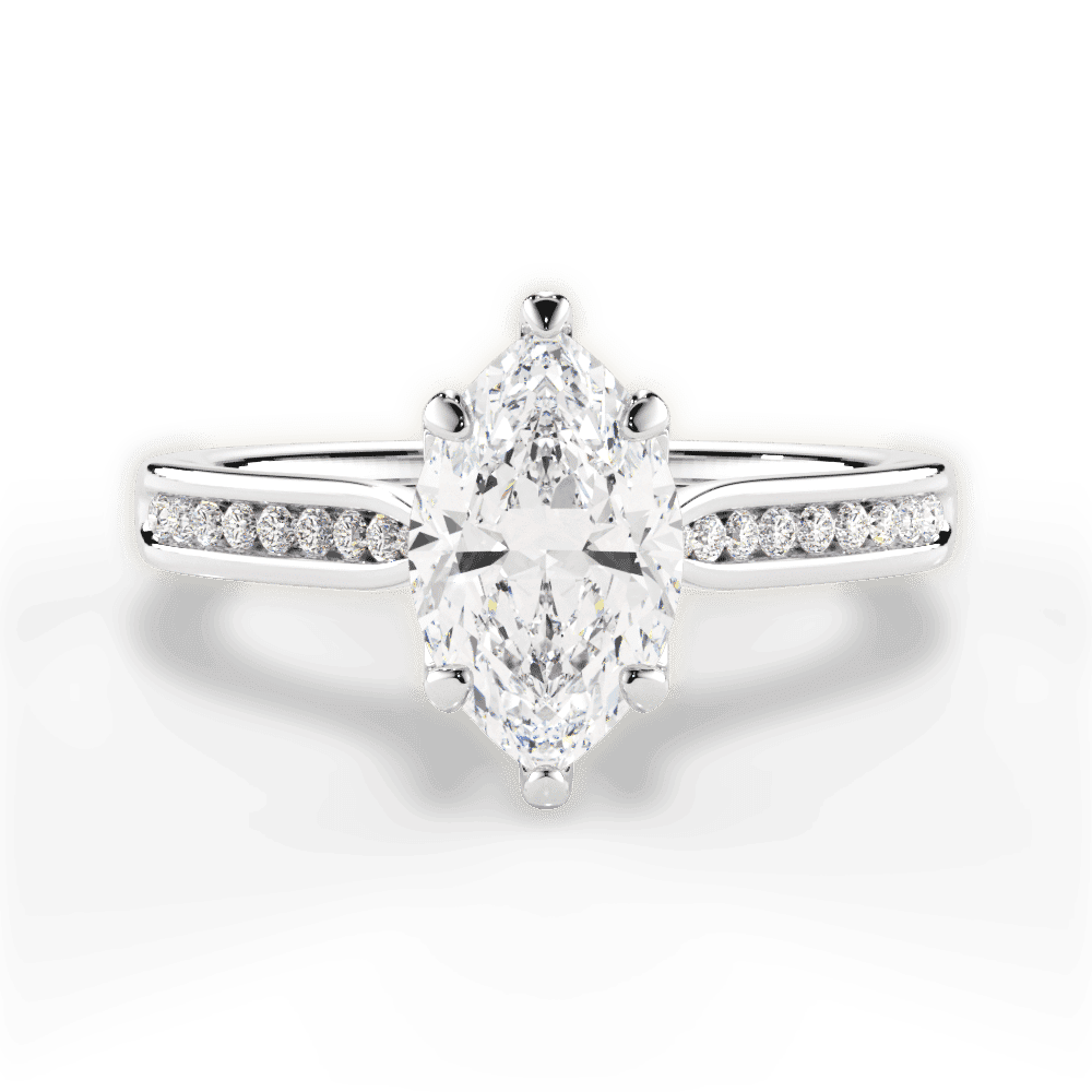14kt White Gold/18kt White Gold/Platinum/marquise/top