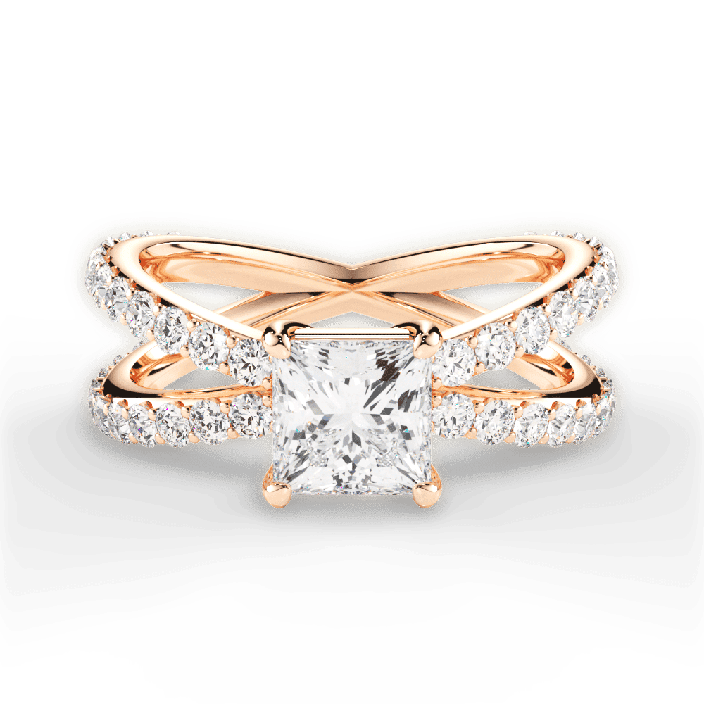 14kt Rose Gold/18kt Rose Gold/princess/top