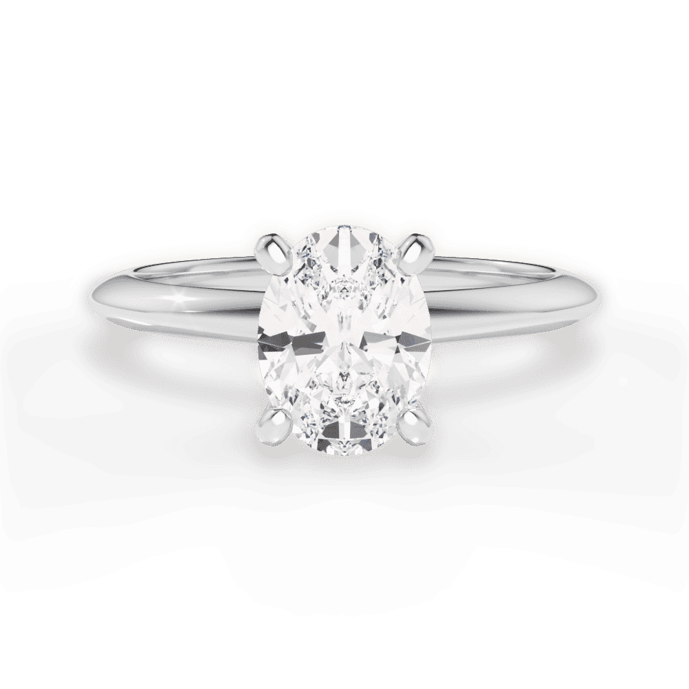 14kt White Gold/18kt White Gold/Platinum/oval/top