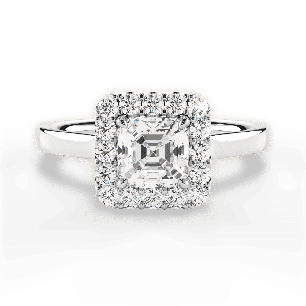 14kt White Gold/18kt White Gold/Platinum/asscher/top