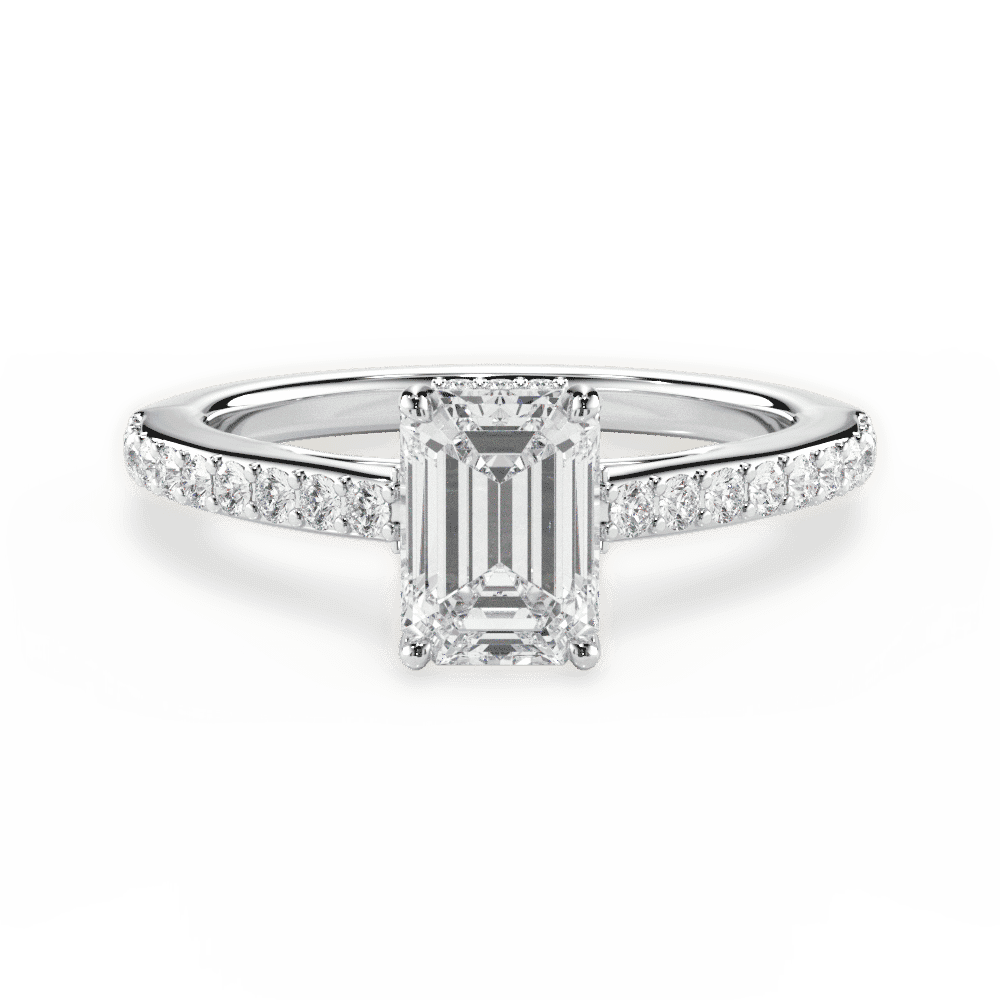 14kt White Gold/18kt White Gold/Platinum/emerald/top