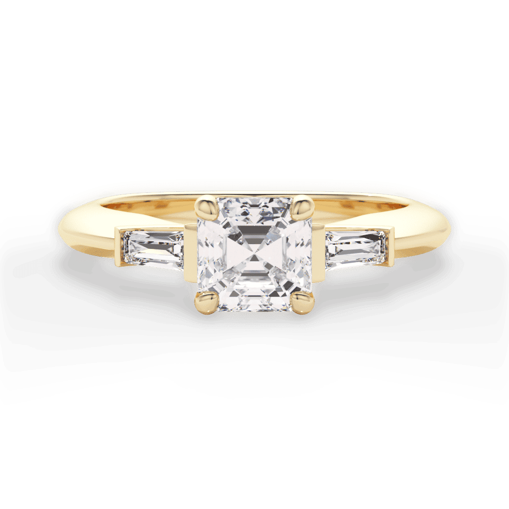 14kt Yellow Gold/18kt Yellow Gold/asscher/top