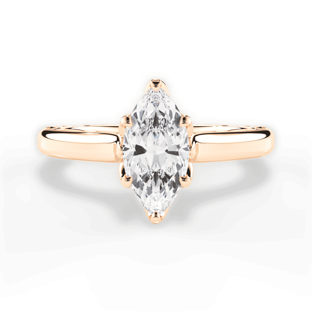 14kt Rose Gold/18kt Rose Gold/marquise/top