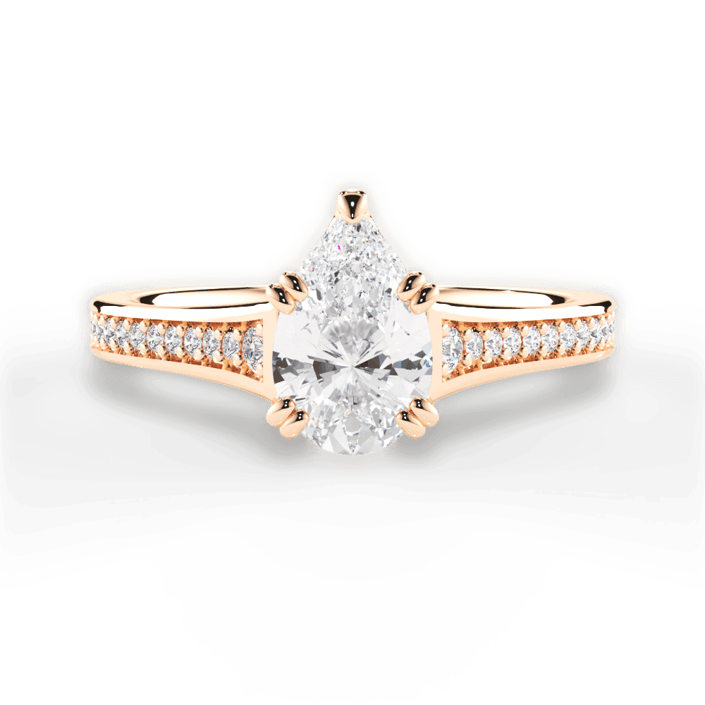 14kt Rose Gold/18kt Rose Gold/pear/top