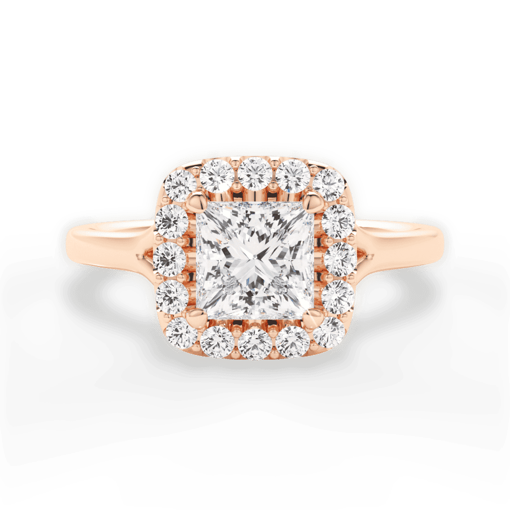 14kt Rose Gold/18kt Rose Gold/princess/top
