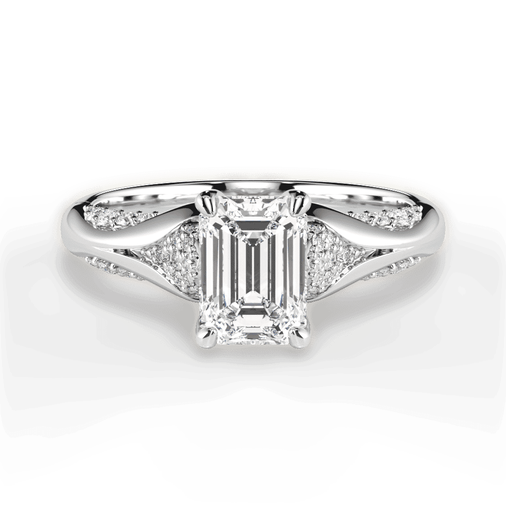 14kt White Gold/18kt White Gold/Platinum/emerald/top