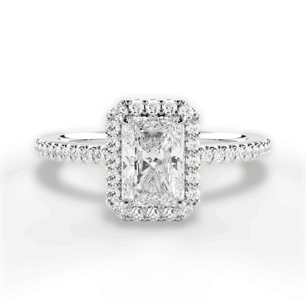 14kt White Gold/18kt White Gold/Platinum/radiant/top