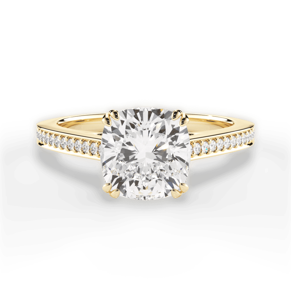 14kt Yellow Gold/18kt Yellow Gold/cushion/top