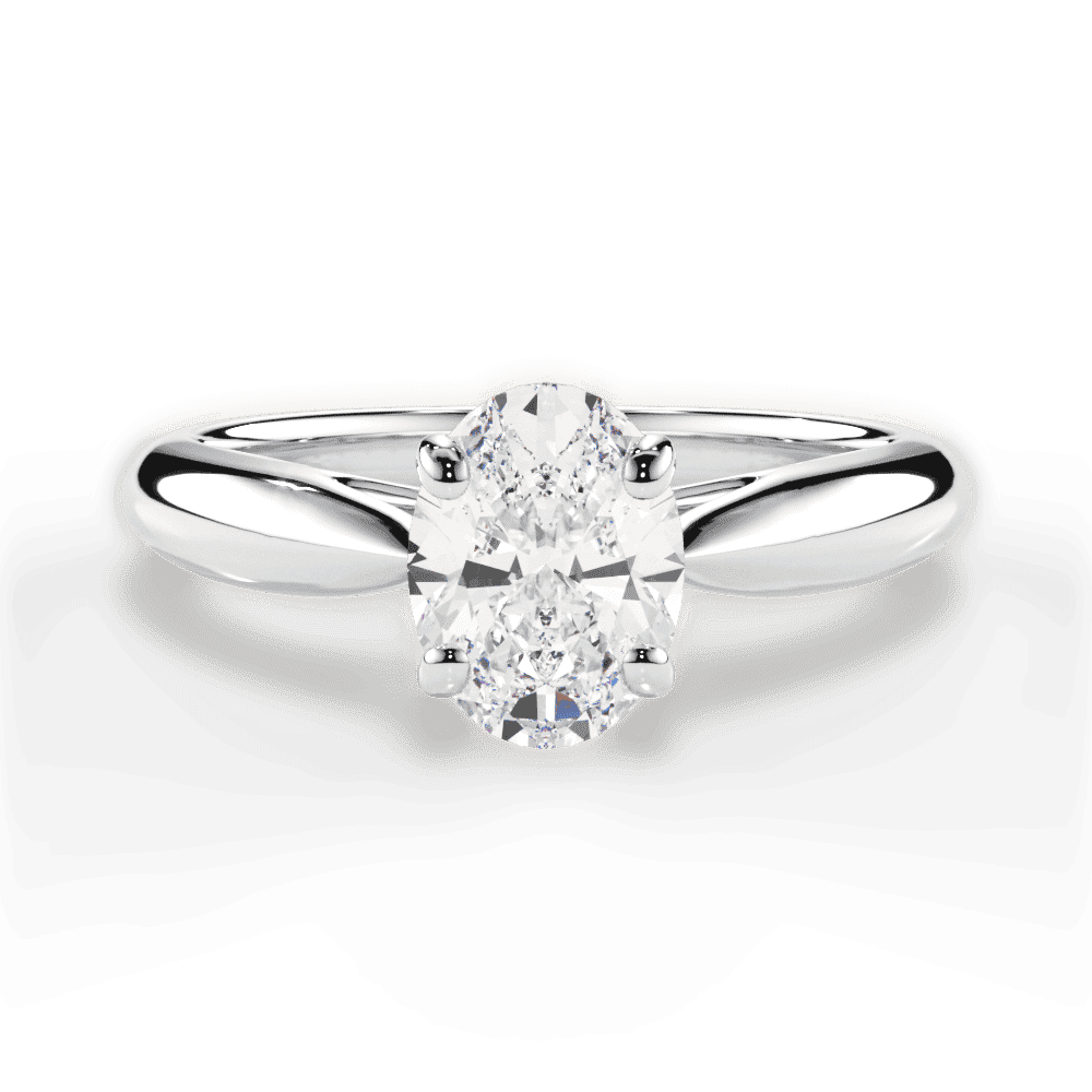14kt White Gold/18kt White Gold/Platinum/oval/top