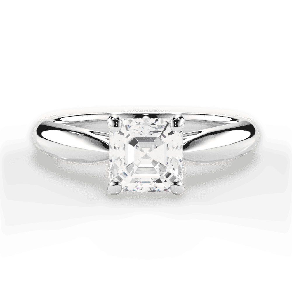14kt White Gold/18kt White Gold/Platinum/asscher/top