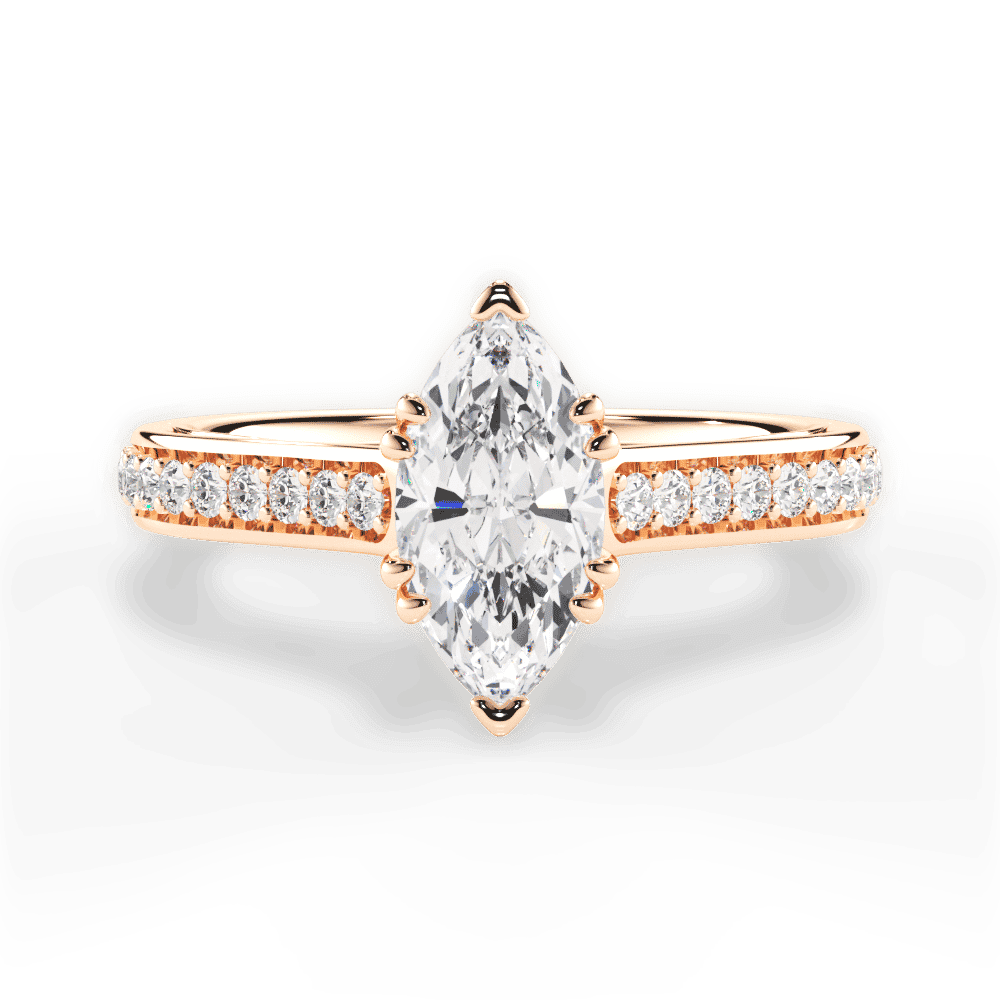 14kt Rose Gold/18kt Rose Gold/marquise/top