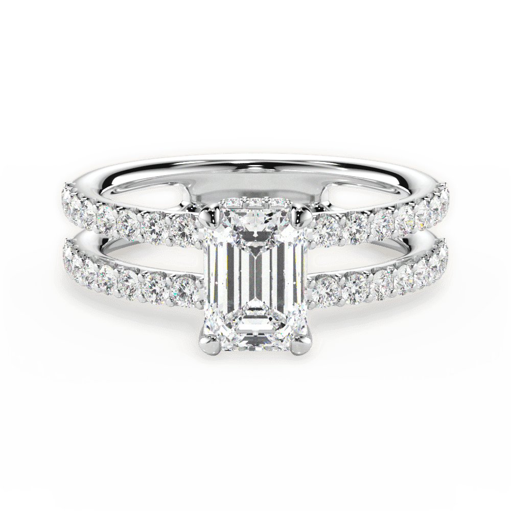 14kt White Gold/18kt White Gold/Platinum/emerald/top