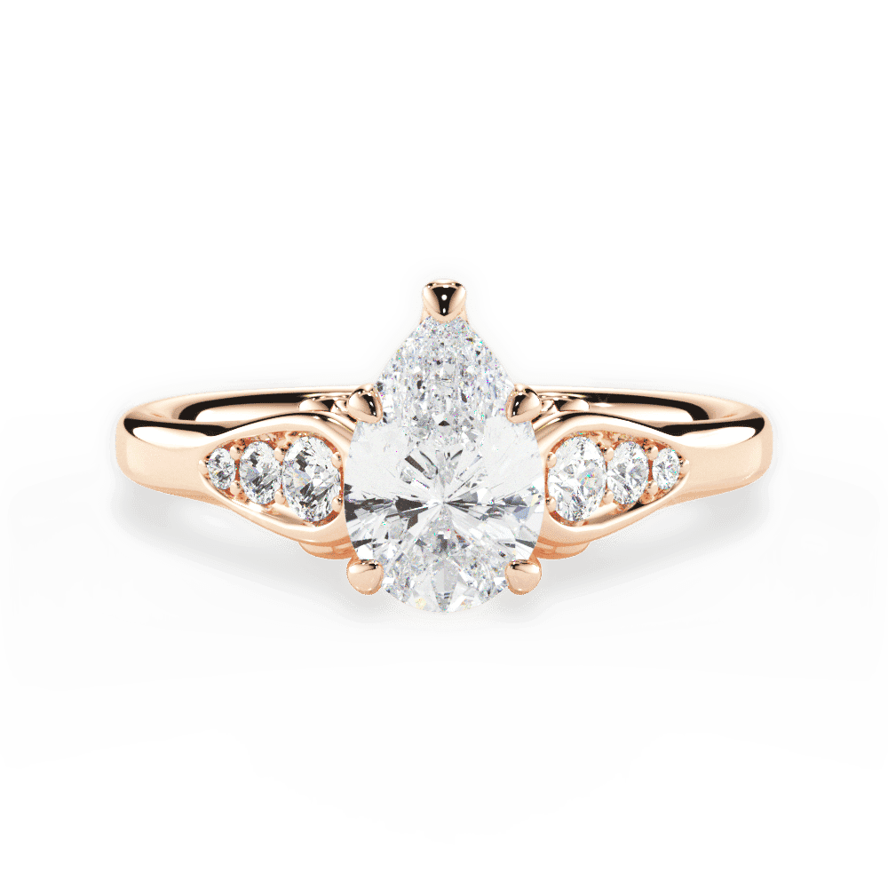 14kt Rose Gold/18kt Rose Gold/pear/top