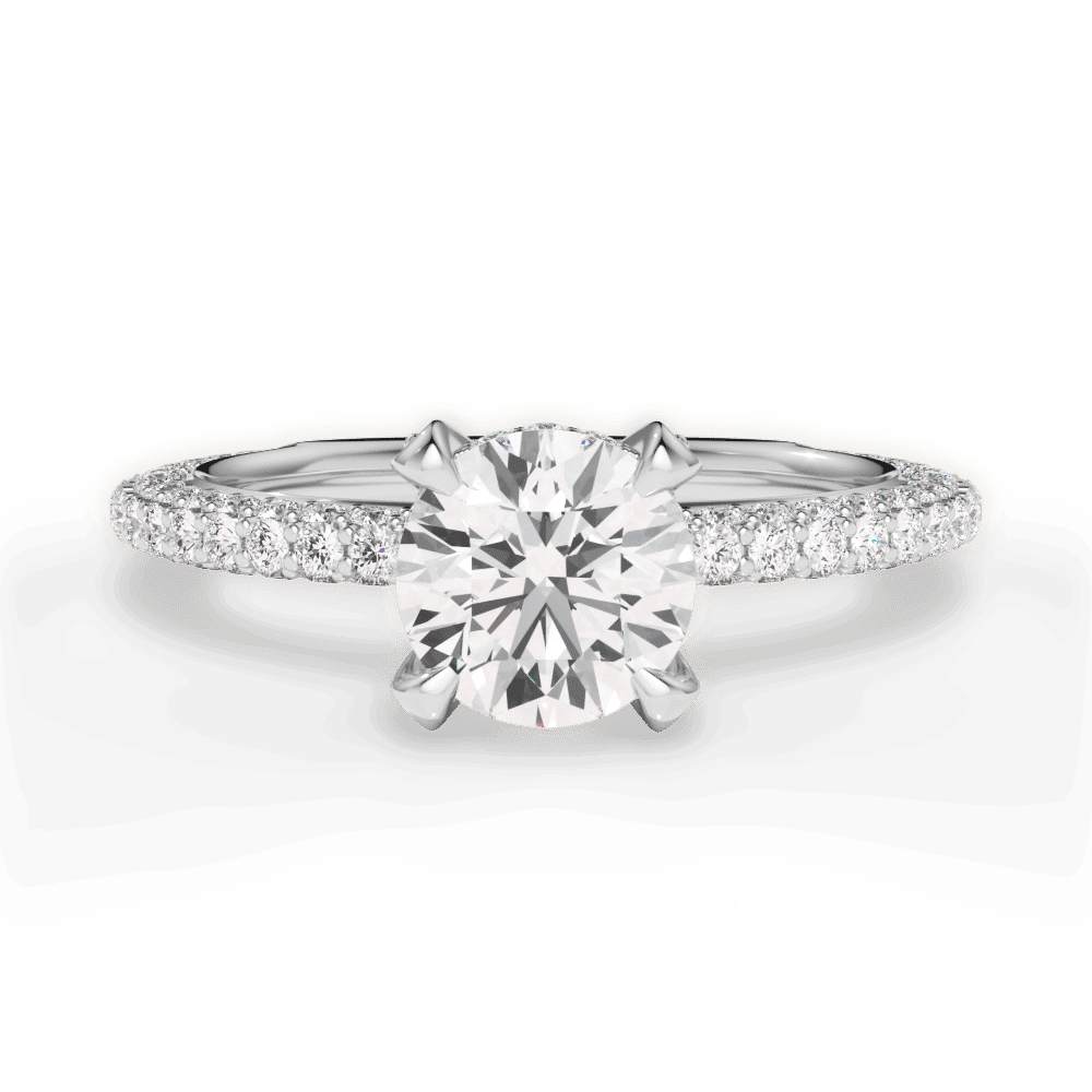 14kt White Gold/18kt White Gold/Platinum/round/top